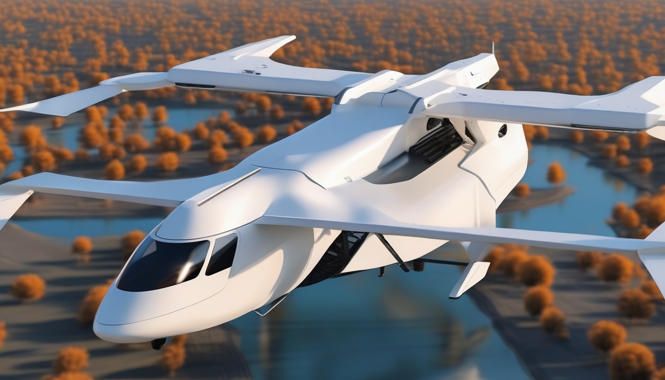 垂直離陸する固定翼VTOL型物流ドローンの機体